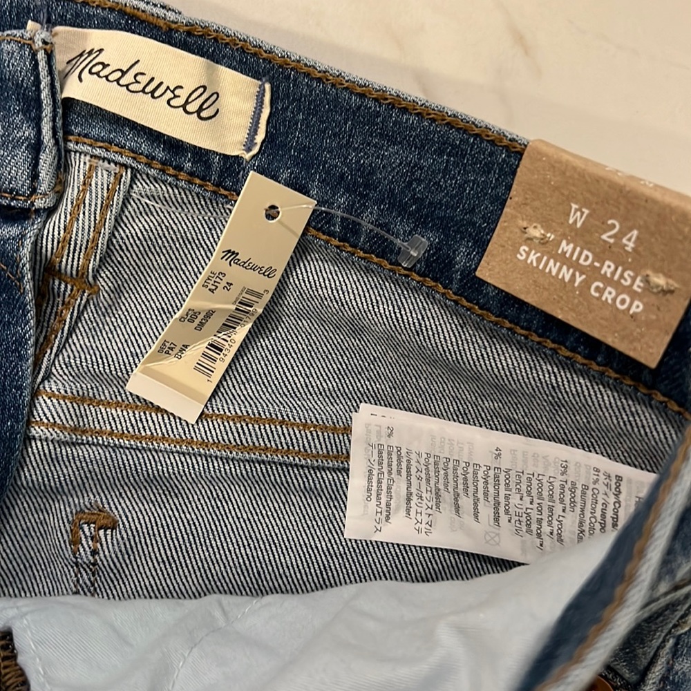 Thee best jeans Madewell size 24 NWT